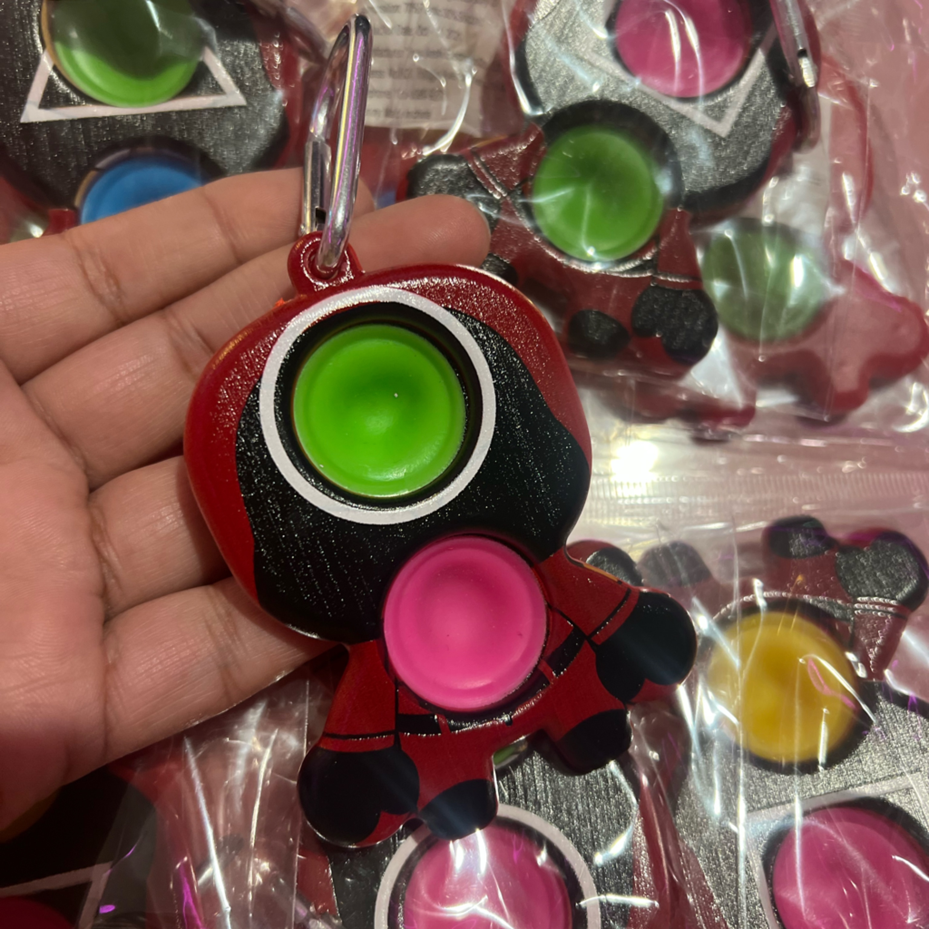 12 Pcs Squid Games Keychain Popit Toy